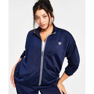 NWT Reebok Womens Identity Back Vector Tricot Track Jacket Navy Blue Size S